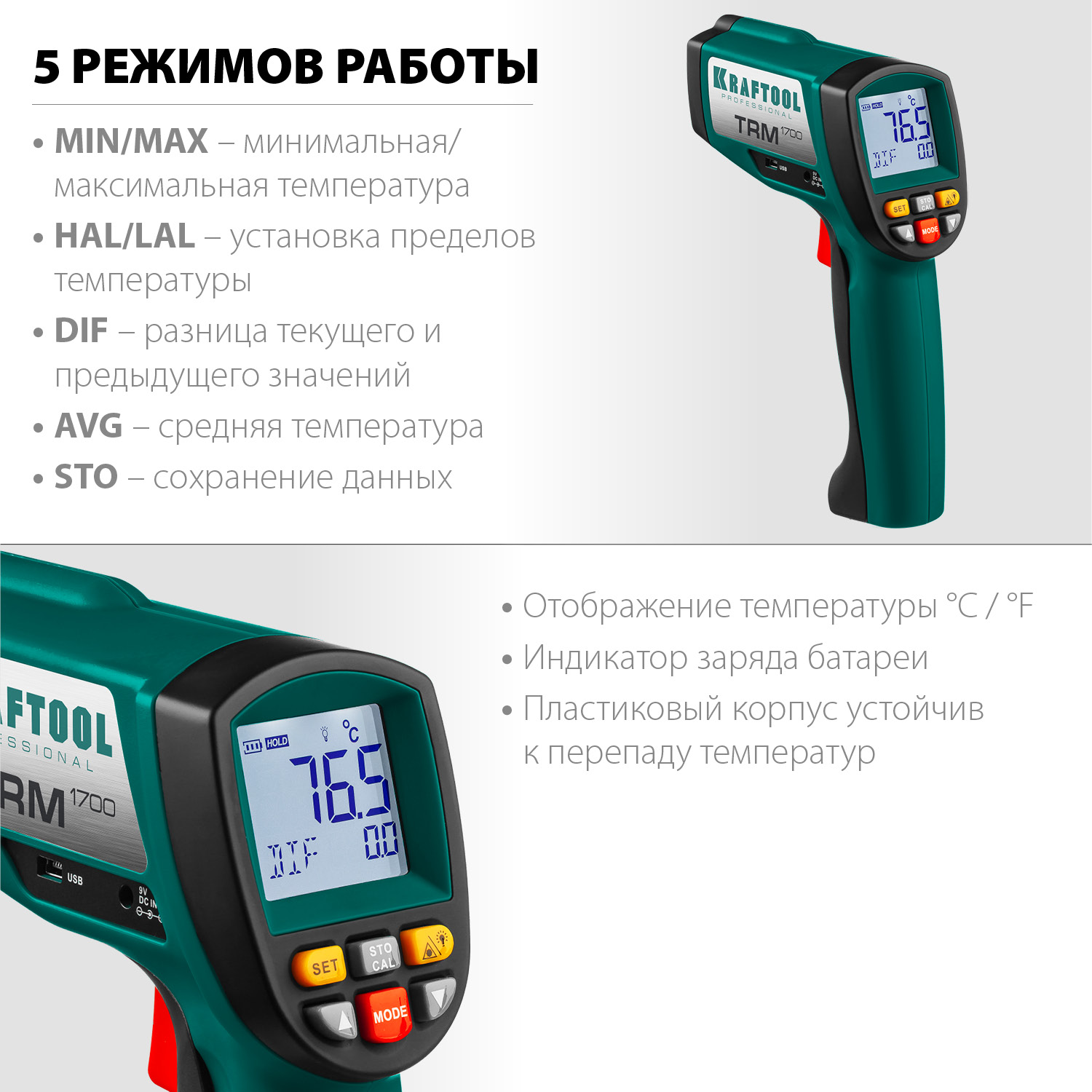 Пирометр инфракрасный TRM-1700 45701-1650