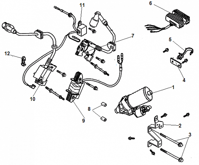 12 МАГНЕТО - ЭЛЕКТРОСТАРТЕР ГЕНЕРАТОР CHAMPION GG11000E