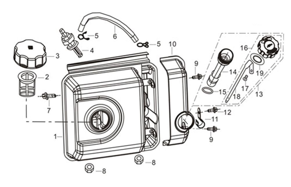 ЗАПЧАСТИ ДЛЯ ДВИГАТЕЛЯ LC170FDS (БАК ТОПЛИВНЫЙ)